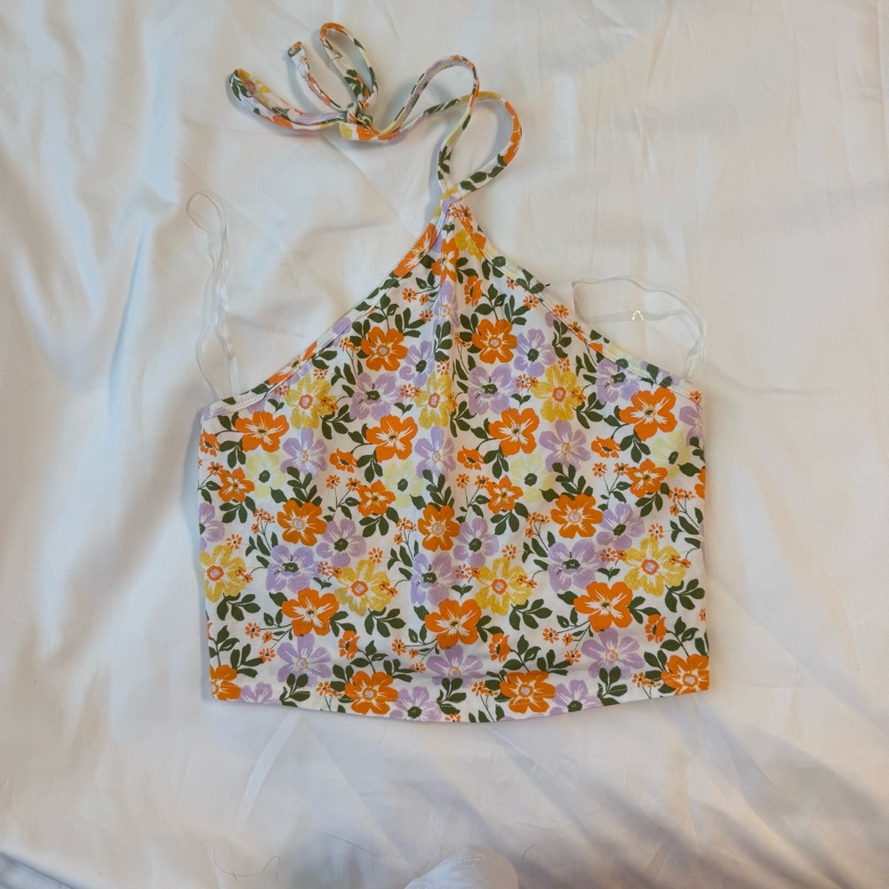 Floral Halter Neck Top - Multicolor